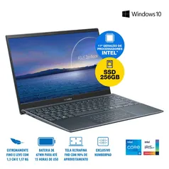 Notebook asus ZenBook 14 UX425EA-BM319T Intel Core i5 1135G7 8GB 256GB ssd W10 14'' ips Cinza Escuro