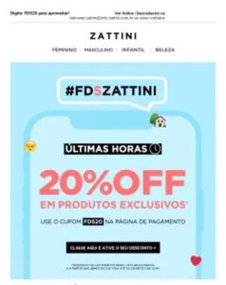 20% OFF em produtos selecionados