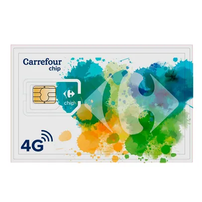 Chip Nano SIM Celular Carrefour GSM 3G 4G Pré-Pago