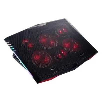 Suporte Gamer para Notebook KBM! GAMING BG500, até 21", 6 Fans, RGB, Preto e Vermelho - KGBG500PT