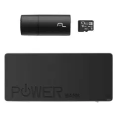 Kit Multilaser Com Power Bank de 4000mAh, Adaptador USB para o Cartão de Memória e Cartão de Memória Micro SD com 16GB