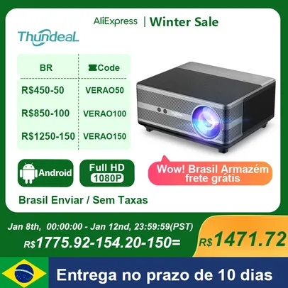 [SEM TAXA / Moedas] Projetor ThundeaL TD98W 1920x1080p nativo, roda 4K, com Android, WIFI e Espelhamento de Tela