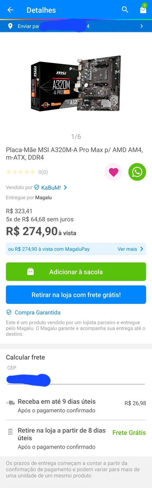 Imagem na descrição da promoção