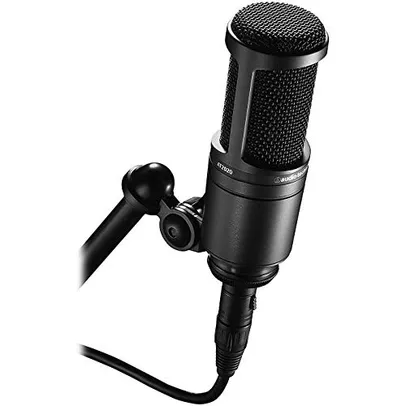 Microfone audio-technica AT2020 Pro Cardioide Condensador, Preto, Grande