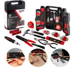 [AME R$52] kit de Ferramentas Fasterr 129 peças Bits e Chaves emergênciais R$84