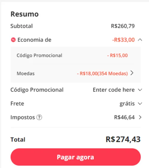 Imagem na descrição da promoção