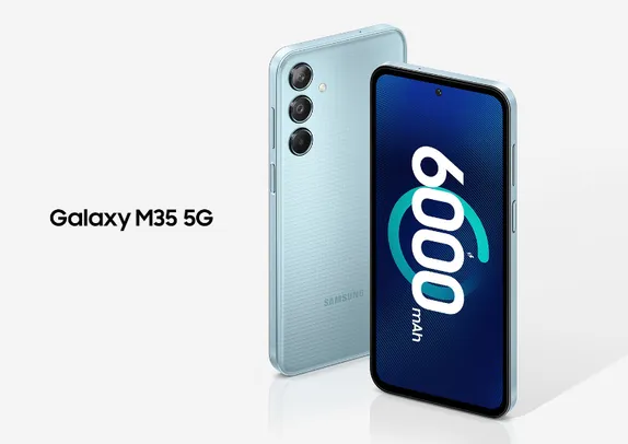 Celular Samsung Galaxy M35 5G , Câmera Tripla até 50MP, Selfie 50MP, Tela Super AMOLED + 6.6 120Hz, 256GB, 8GB RAM