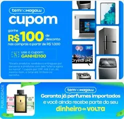 [GANHEI100] Desconto de R$100,00 nas compras acima de R$1.000,00