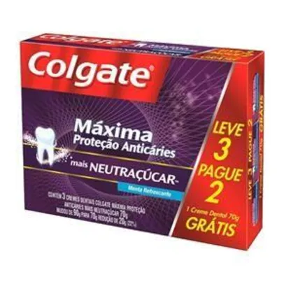 Kit Creme Dental Colgate Neutraçucar 70g Leve 3 Pague 2 | R$8
