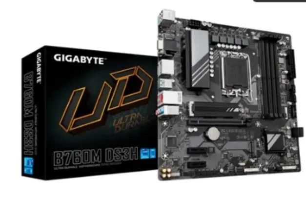 Placa Mãe Gigabyte para Intel 1700 B760M DS3H 4XDDR5 mATX rev. 1.0