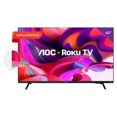 Smart TV LED 43 AOC 43S5135/78G, Full HD com Wi-Fi, 1 USB, 3 HDMI, Controle Remoto com Atalhos