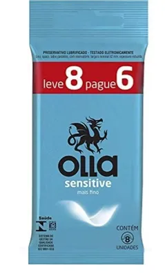 Preservativo Olla Sensitive Leve 8 Pague 6 | R$ 1,75