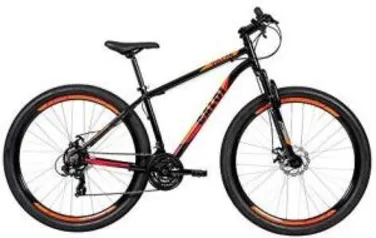 Bicicleta Caloi Quadro de Alumínio Vulcan Aro 29, Câmbio Traseiro Shimano, Freio a Disco Mecânico, Preto