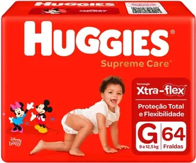 Fralda Huggies Supreme Care G 64 unidades | R$45