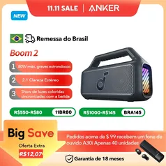 [Do Brasil/R$756 Moedas App] Caixa de  Anker Soundcore Boom 2 80W