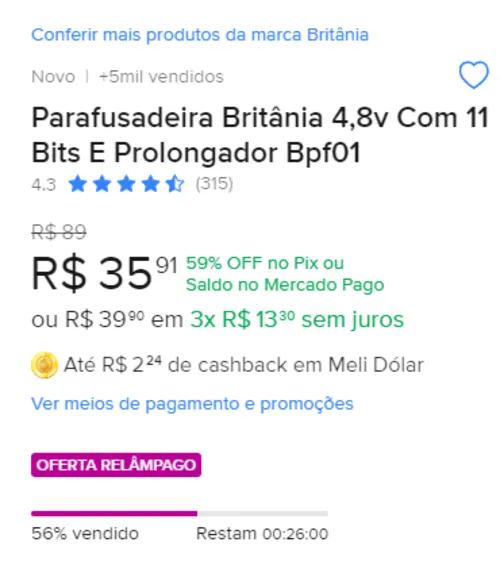 Imagem na descrição da promoção