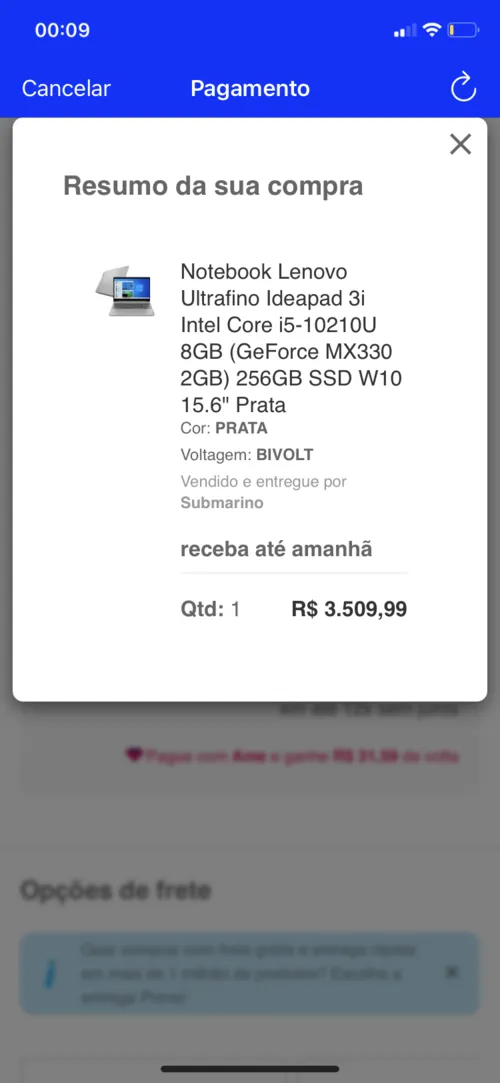 Imagem na descrição da promoção