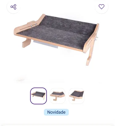 Cama janeleira Kroco com carpete para gatos