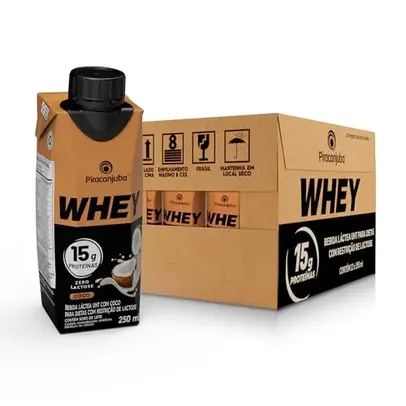 [REC] Pack de Whey Zero Lactose Coco 15g Piracanjuba 250ml - 12 Unidades