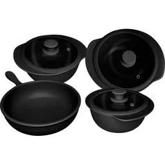 Jogo de Panelas Oxford Cookware Cerâmica Linea Nanquim 4 Peças