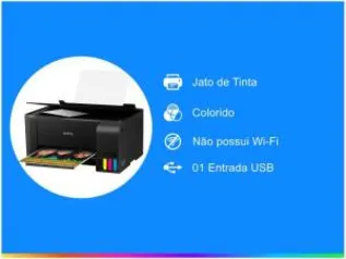 Impressora Multifuncional Epson EcoTank L3110 - Tanque de Tinta Colorida USB