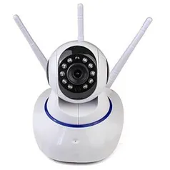 Camera IP Sem Fio 360° 3 Antenas HD WiFi RJ45 Visão Noturna Alarme - Luatek - R$90