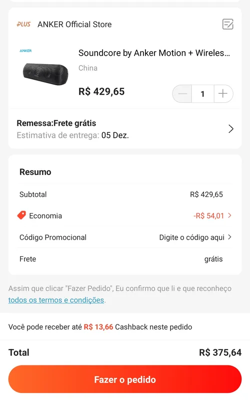 Imagem na descrição da promoção