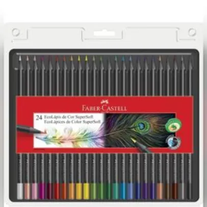 Lápis de Cor - 24 cores - Faber-Castell, EcoLápis Supersoft | R$ 30