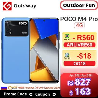 Smartphone POCO M4 Pro 8GB 256GB NFC 90Hz Versão Global