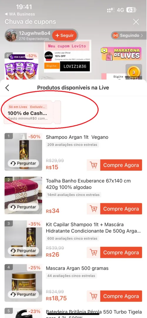 Imagem na descrição da promoção