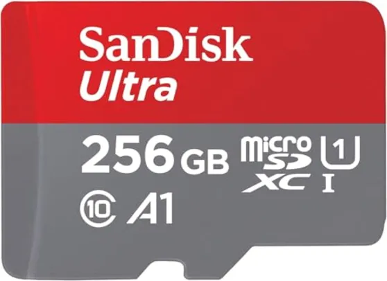 SanDisk Cartão de memória ultra microSDXC UHS-I de 256 GB com adaptador