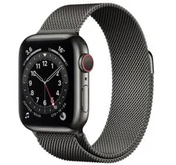 Apple Watch Series 6 40mm Caixa Grafite de Aço Inoxidável Pulseira Estilo Milanês Grafite | R$7279