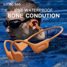 Sanag B60 Pro Fone de ouvido condução óssea IPX8