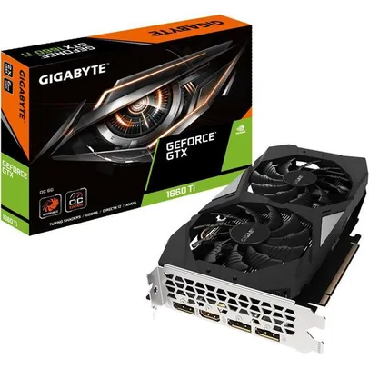 Placa de Vídeo Gigabyte NVIDIA GeForce GTX 1660 Ti OC 6G, GDDR6 - GV-N166TOC-6GD 