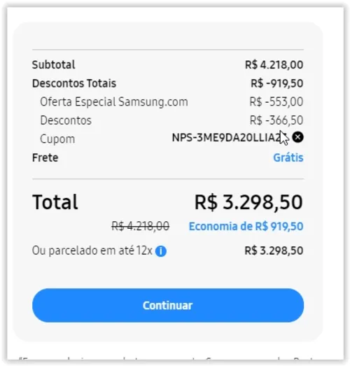 Imagem na descrição da promoção