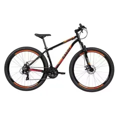 Bicicleta Aro 29 Caloi Vulcan com 21 Marchas, Quadro 17" e Suspensão Dianteira - Preta