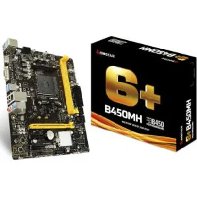 Placa Mãe Biostar B450MH, Chipset B450, AMD AM4, mATX, DDR4