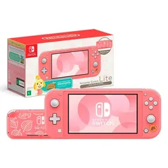 Console Nintendo Switch Lite, 32GB, Edição Limitada Animal Crossing, Coral