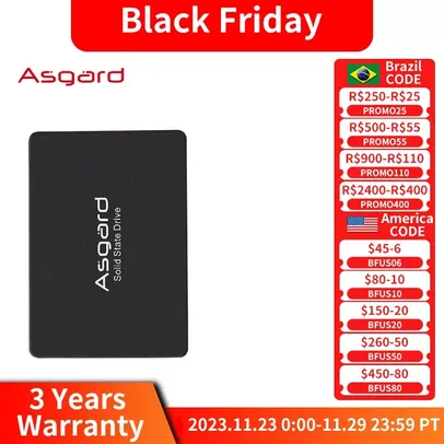 [G.Pay / Taxa Inclusa] Ssd Sata Asgard para laptop e desktop, SATA3, AS Series 1T 2.5, disco rígido