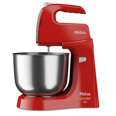 Foto do produto Batedeira Philco Crome Base Inox Turbo Duo Mixer 4L 550W 127V