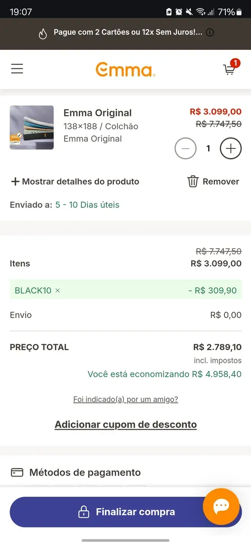 Imagem na descrição da promoção