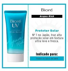 [Cliente Ouro] Protetor Solar Bioré - Aqua Rich Watery Essence FPS 50 50g | R$43