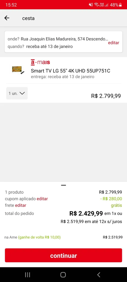 Imagem na descrição da promoção