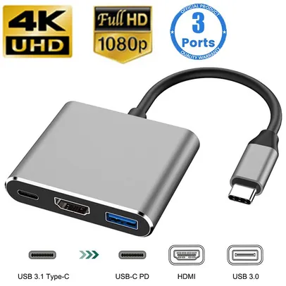 USB Type C HUB Docking Station, 3.0 para compatível com HDMI, PD Fast Charge