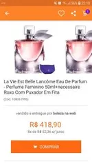 [50% Cashback AME] Perfume La Vie Est Belle