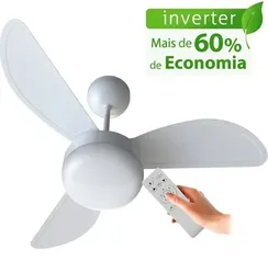 Ventilador de Teto Ventisol Fênix Branco Inverter Controle Remoto, 6 Velocidades - Bivolt