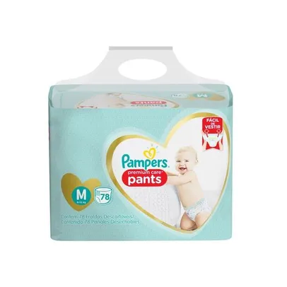 Fralda Calça Pampers M Premium Care Pants 78 unidades