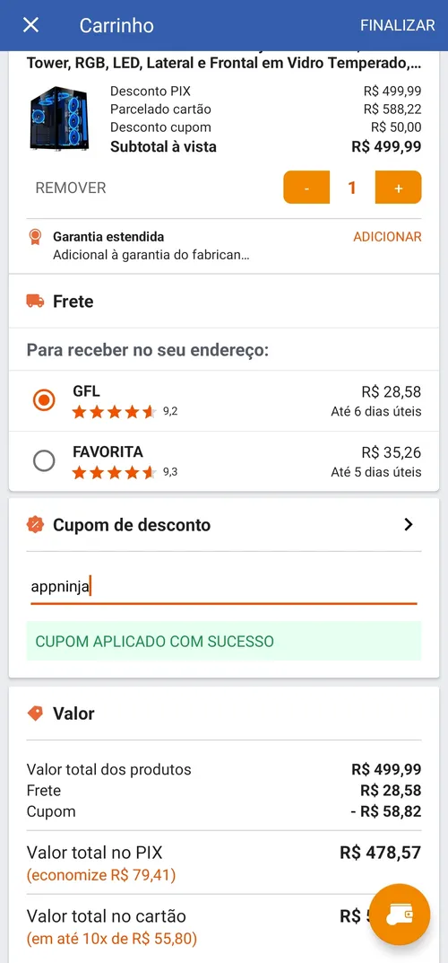 Imagem na descrição da promoção