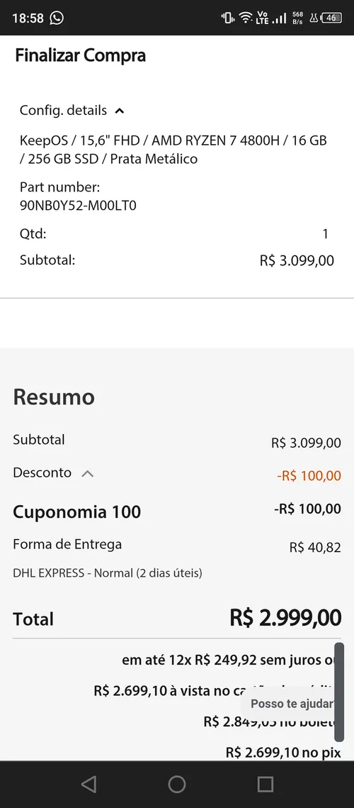 Imagem na descrição da promoção