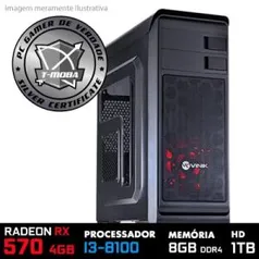 PC GAMER T-MOBA EDITION CORE INTEL I3 8100 3.6GHZ / RADEON RX 570 4GB / MEMÓRIA 8GB DDR4 / HD 1TB